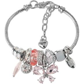 DS Charm Bracelets for girls,exquisite cute cartoon friendship Silver bracelets Stainless Steel Bangle with birthday Gift box, Adjustable girls jewelry Suitable for holiday gifts in Kuwait