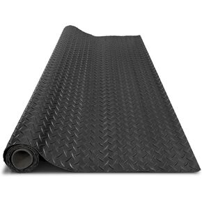 4x6FT Garage Floor Mat, 2.8mm Thickened Flooring Roll for Under Car, Golf Cart Parking Mat, Motorcycle Mat, Non-Slip Floor Protector for Garage Warehouse Trailer, Black