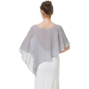 Beautelicate capelets غير متناظرة شيفون الرؤوس الزفاف شالات الزفاف