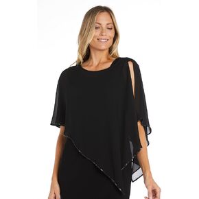 R&M Richards Women's Crystal Drape Rhinestone Poncho