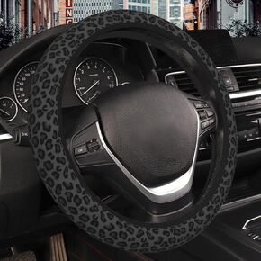 Fashion Thickened Car Steering Wheel Cover Women, Leopard Cheetah Print Steering Wheel Covers, Car Decor 14.5-15 Inch Fit Auto, Suvs, Truck