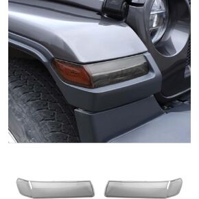 غطاء ضوء الإشارة الأسود المدخن للدوران الفاتح لعام 2018-2024 Jeep Wrangler JL JT الجانبية الأمامية بدوره ضوء الحاجب غطاء إطار إطار خارجي