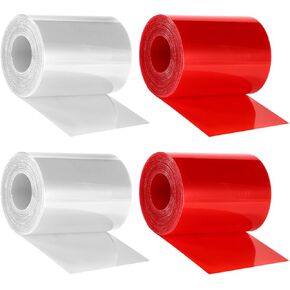 4 Rolls Tail Light Repair Tape, 16.4 ft x 2 Inch Headlight & Taillight Adhesive Repair Transparent Tape for Auto Tail Light Headlight Lens Fog Lights Tint Tape (2 Red, 2 Clear)