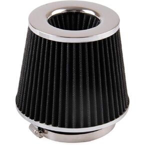Ryanstar Universal Clamp-on Clamp-On Air Filter ، 3 in /3.5 in /4 في ثلاثة أحجام مختلفة ، مرشح هواء مستدير مستدير ، قابل للغسل ، للسيارات والدراجات النارية (أسود)