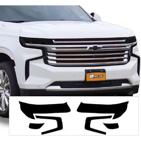 BOGAR TECH DESIGNS Full Headlight Taillight Tint Kit Compatible with Chevrolet Tahoe Suburban 2021-2024, Dark Smoke