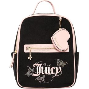 Juicy Couture Women's WINGIN’ IT Backpack, LIQUORICE/Pink Dia, One Size
