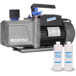 14 CFM Vacuum Pump, 110V 1.5 HP Dual Stage Rotary Vane Air Vacuum Pump for HVAC/AUTO, AC Refrigerant Recharging, Applicable to R12 R22 R134a R410a