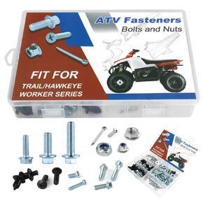 160PCS ATV Bolts Kit Fairing bodywork Plastics Bolts Fasteners Kit Fit for Polaris Trail Blazer 250/330/400, Trail Boss 250/325/350L/330/4X4, Worker 335/500, Hawkeye 300/325/400