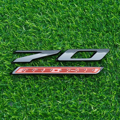 Front Door Badge 3D Nameplate Emblem Replacement for 2020-2024 70th Anniversary Edition 1Pc (Chrome Black) in Kuwait