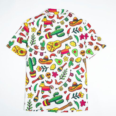 Men's Hawaiian Floral Shirt Cool V Neck Button Down Shirts Tropical Holiday Beach Shirts Casual Short Sleeve Mens Shirt in Kuwait