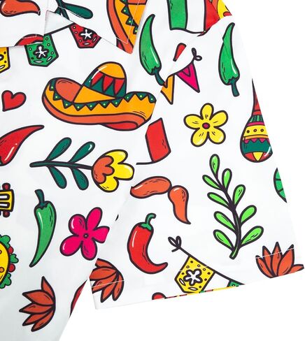 Men's Hawaiian Floral Shirt Cool V Neck Button Down Shirts Tropical Holiday Beach Shirts Casual Short Sleeve Mens Shirt in Kuwait