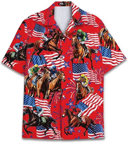Funny Festival Pattern Hawaiian Shirt for Men Coloful Mens Hawaiian Shirts Short Sleeve Button Down Shirt Men in Kuwait