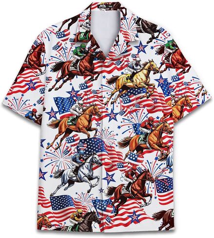 Funny Festival Pattern Hawaiian Shirt for Men Coloful Mens Hawaiian Shirts Short Sleeve Button Down Shirt Men in Kuwait