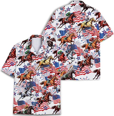 Funny Festival Pattern Hawaiian Shirt for Men Coloful Mens Hawaiian Shirts Short Sleeve Button Down Shirt Men in Kuwait