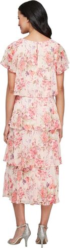 S.L. Fashions Women's Floral Tiered Spring/Summer Wedding Guest, Cocktail Dress, Special Occasion (Plus Size) in Kuwait