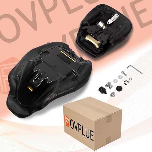 FOVPLUE Two-up Seat, Low-Profile Driver Passenger Pillion Seat for Harley Touring CVO Road Glide Road King Street Glide Electra Glide Ultra Limited FLHTKSE FLHTCUSE5 2009-2024, Double Red Stitching in Saudi Arabia