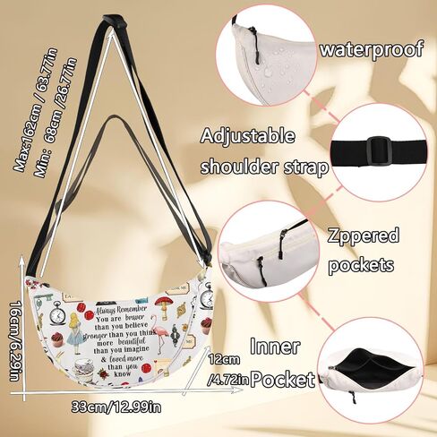 LEVLO Fairy Tale Crossbody Bag Fairy Tale Fans Gift You Are Braver Than You Believe Princess Shoulder Bag Cartoon Movie Merch in Saudi Arabia