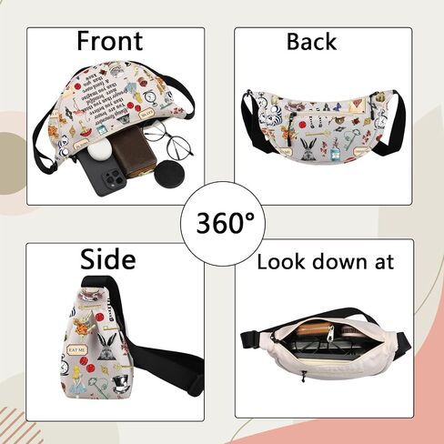 LEVLO Fairy Tale Crossbody Bag Fairy Tale Fans Gift You Are Braver Than You Believe Princess Shoulder Bag Cartoon Movie Merch in Saudi Arabia
