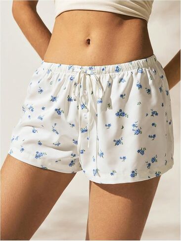 SOLY HUX Women's Striped Print Drawstring Waist Shorts Wide Leg Summer Beach Mini Shorts in Kuwait