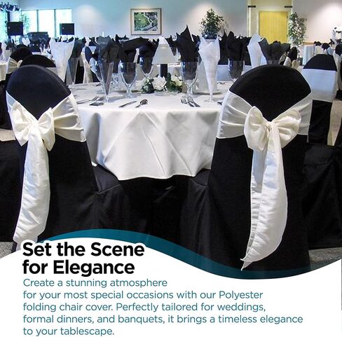 Sparkles Make It Special Leading Linens 50 قطعة من أغطية كراسي الولائم المصنوعة من البوليستر - حفل زفاف وحفلات الاستقبال والحفلات - أبيض in Kuwait