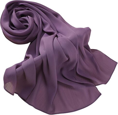 Premium Long Crinkle Chiffon Hijab Scarf for Women, Very Soft Muslim Head Scarfs in Kuwait