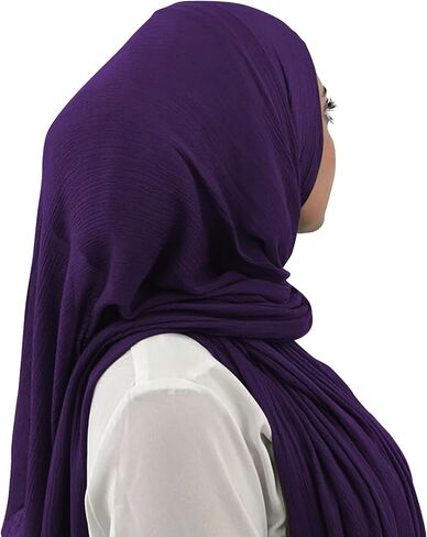 Premium Long Crinkle Chiffon Hijab Scarf for Women, Very Soft Muslim Head Scarfs in Kuwait