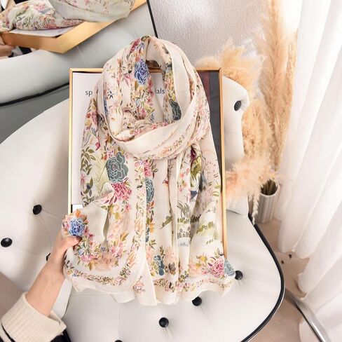 Women'S Geometric Animal Printed Scarf With Cotton And Linen Texture Shawl in Saudi Arabia