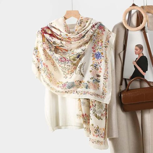Women'S Geometric Animal Printed Scarf With Cotton And Linen Texture Shawl in Saudi Arabia