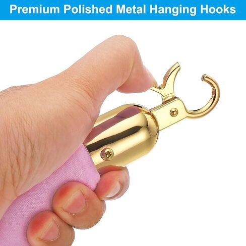 PATIKIL 8 Feet Pink Velvet Stanchion Rope, Crowd Control Barrier Rope with Snap Hooks for Posts Stands Queue Divider of Hotel Theater, Golden in Saudi Arabia