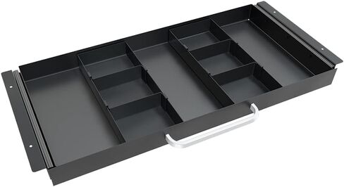 Large Size Under Desk Slide out Pencil Drawer White with Adjustable Space Divider Design for Storing Pencil and Office Accessories, Underdesk Pull out Tray Organizer Mounted for Sit Stand Workstation in Kuwait