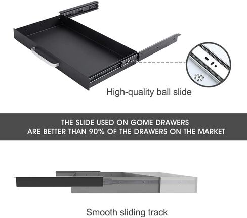 Large Size Under Desk Slide out Pencil Drawer White with Adjustable Space Divider Design for Storing Pencil and Office Accessories, Underdesk Pull out Tray Organizer Mounted for Sit Stand Workstation in Kuwait