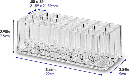 BY ALEGORY Acrylic Rollerball Perfume Organizer Beauty Scent Holder 24 Space Organization Refillable Container Tall Scented Oil Storage Display Case in Saudi Arabia
