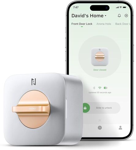 لوحة مفاتيح قفل ذكية Anona Holo Wi-Fi، لوحة مفاتيح مضادة للظهور مع تقنية حماية كلمة المرور للزيارات المؤقتة، سهلة التركيب، تتكيف مع أي سطح in Kuwait