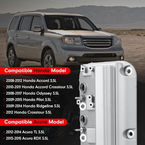 Front Rear Engine Valve Cover Compatible with 2008-2017 Honda Accord Crosstour Odyssey Pilot Ridgeline 3.5L,2012-2015 Acura TL RDX 3.5L,Replacement 12310-R70-A00,12310-R70-A10,264-491 in Kuwait