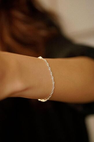 2 Pcs 925 Sterling Silver 5mm Cuban Link Chain for Men&2.5mm Rope Link Chain Bracelet Set for Men's&woman,Trendy hip-hop stacking Fashion Gift Boyfriend/Girlfriend/mother's Non Tarnish Hypoallergenic in Saudi Arabia