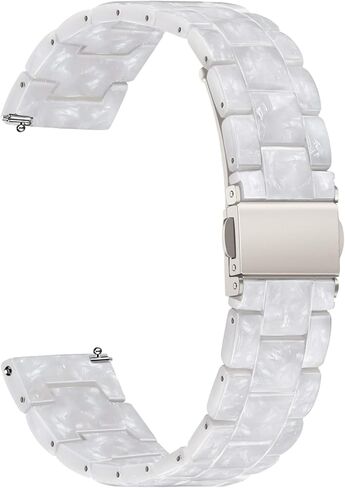 TRUMiRR for Vivomove HR/Vivoactive 3 / Vivoactive 5 Women Watchband, Pearl Resin Watch Band Rose Gold Stainless Steel Buckle Strap for Garmin Venu Sq/Venu Sq 2 / Vivomove 3 Luxe Style Trend in Kuwait