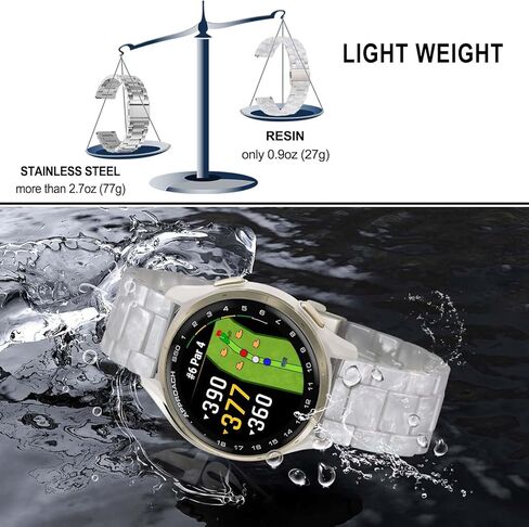 TRUMiRR for Vivomove HR/Vivoactive 3 / Vivoactive 5 Women Watchband, Pearl Resin Watch Band Rose Gold Stainless Steel Buckle Strap for Garmin Venu Sq/Venu Sq 2 / Vivomove 3 Luxe Style Trend in Kuwait