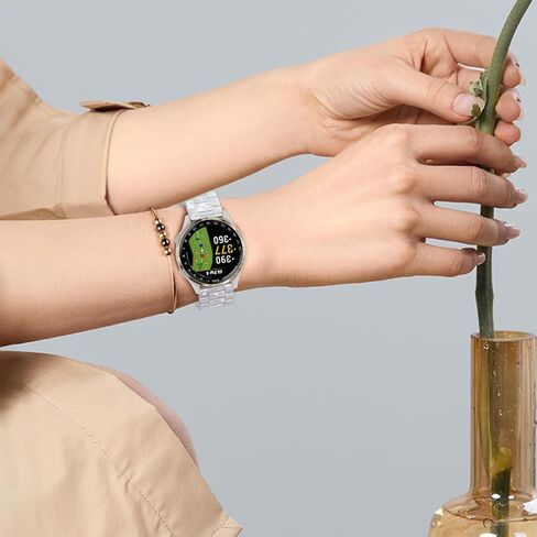 TRUMiRR for Vivomove HR/Vivoactive 3 / Vivoactive 5 Women Watchband, Pearl Resin Watch Band Rose Gold Stainless Steel Buckle Strap for Garmin Venu Sq/Venu Sq 2 / Vivomove 3 Luxe Style Trend in Kuwait