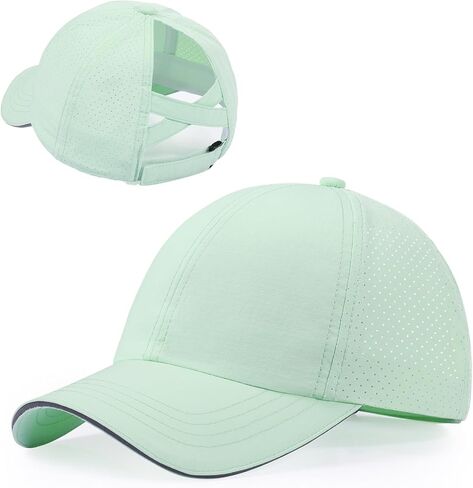 Little Girls Criss Cross Ponytail Hat Toddler Reflective Baseball Cap Kids Quick Dry Summer Sports Hats Age 3-8 in Saudi Arabia