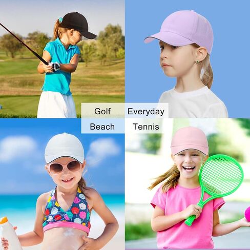Little Girls Criss Cross Ponytail Hat Toddler Reflective Baseball Cap Kids Quick Dry Summer Sports Hats Age 3-8 in Saudi Arabia