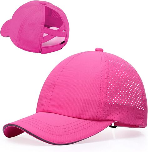 Little Girls Criss Cross Ponytail Hat Toddler Reflective Baseball Cap Kids Quick Dry Summer Sports Hats Age 3-8 in Saudi Arabia
