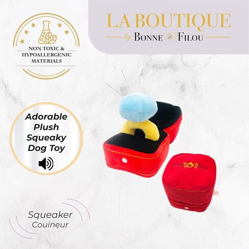 Bonne et Filou - Red High Heel Plush Dog Toy, Durable and Soft Dog Chew Toy, Perfect for Small, Medium or Large Breeds and a Great Dog Plush Toys for Aggressive Chewers (Large) in Saudi Arabia