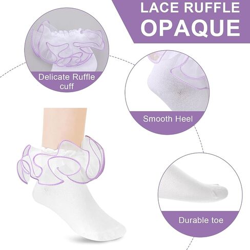 3 Pairs Ruffle Socks for Girls Pure Cotton Girl Ruffle Socks Lace Cuffed Girls Dress Sock for Toddler Little Girl in Saudi Arabia