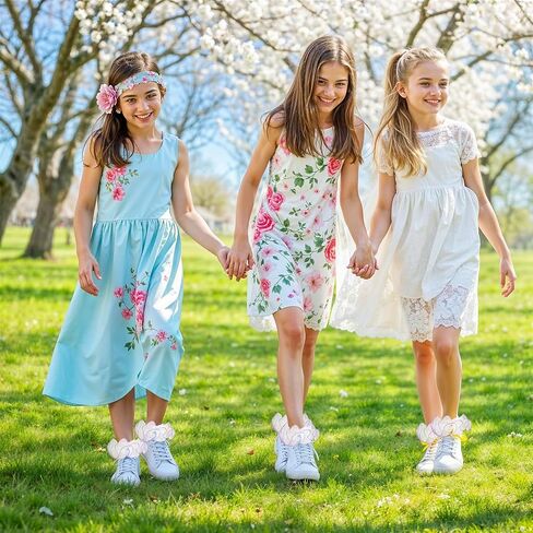 3 Pairs Ruffle Socks for Girls Pure Cotton Girl Ruffle Socks Lace Cuffed Girls Dress Sock for Toddler Little Girl in Saudi Arabia