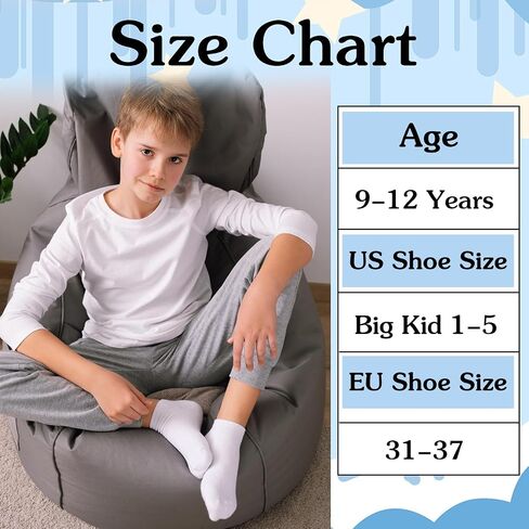 Lusofie Girls Crew Socks 8-10 Years Old 3 Pairs White Kids Socks For Boys Girls White Crew Socks Unisex Kids 8-10 Years Old Youth Boys Girls Soft 9-12 Years Kids Crew Socks in Saudi Arabia