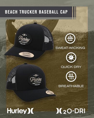 Hurley Mens' Hat - Beach Break Trucker Water Resistant Baseball Cap in Saudi Arabia