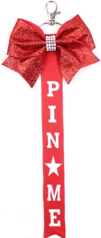 Pin Me Cheer Bows Bows Ribbon Keychain لمشجعين هدية التشجيع للطفل الفتاة. in Kuwait