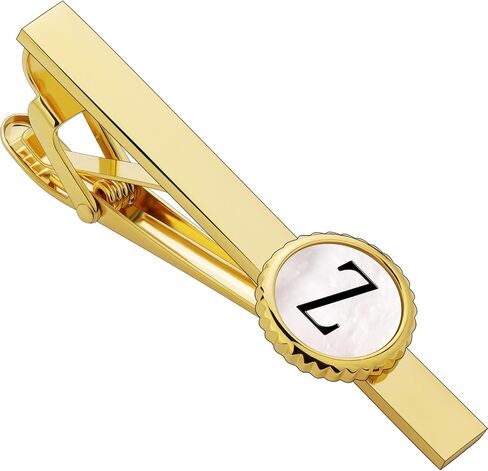 Tie Clips for Men Gold, TAIGRAMA Tie Clip 2.2 Inch Tie Bar and Tie Pin for Skinny Ties and Regular Ties, Initial Mens Tie Clip Tie Clasp Unique Personalized for Wedding Anniversary Business in Saudi Arabia