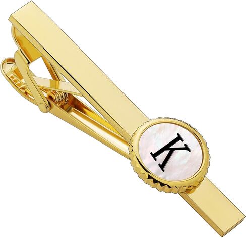 Tie Clips for Men Gold, TAIGRAMA Tie Clip 2.2 Inch Tie Bar and Tie Pin for Skinny Ties and Regular Ties, Initial Mens Tie Clip Tie Clasp Unique Personalized for Wedding Anniversary Business in Saudi Arabia