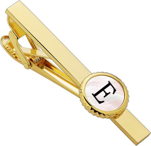 Tie Clips for Men Gold, TAIGRAMA Tie Clip 2.2 Inch Tie Bar and Tie Pin for Skinny Ties and Regular Ties, Initial Mens Tie Clip Tie Clasp Unique Personalized for Wedding Anniversary Business in Saudi Arabia
